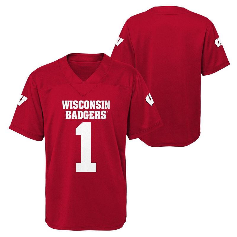 NCAA Wisconsin Badgers Boys&#39; Short Sleeve Toddler Jersey, 1 of 4