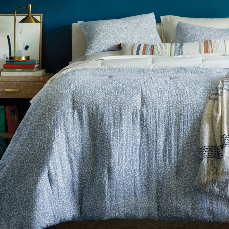 Traditional Floral Printed Cotton Comforter & Sham Set Blue - Threshold™, 5 of 9