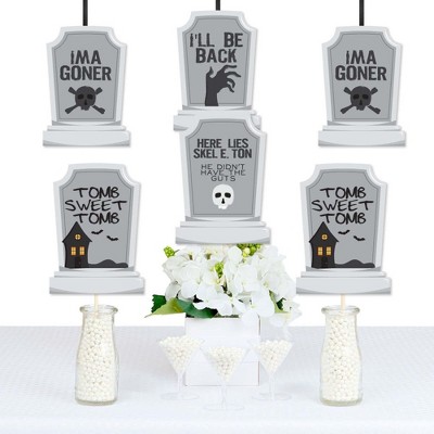 Big Dot of Happiness Graveyard Tombstones - Decorations DIY Halloween Party Essentials - Set of 20