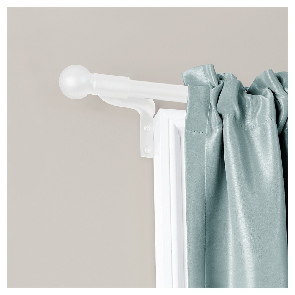 Smart Rods Easy Install Cafe Window Curtain Rod, Ball Finial