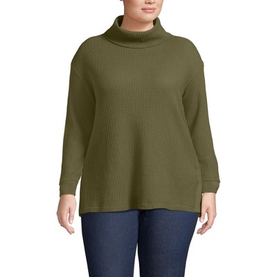 Lands' End Women's Long Sleeve Waffle Cowl Neck Tunic