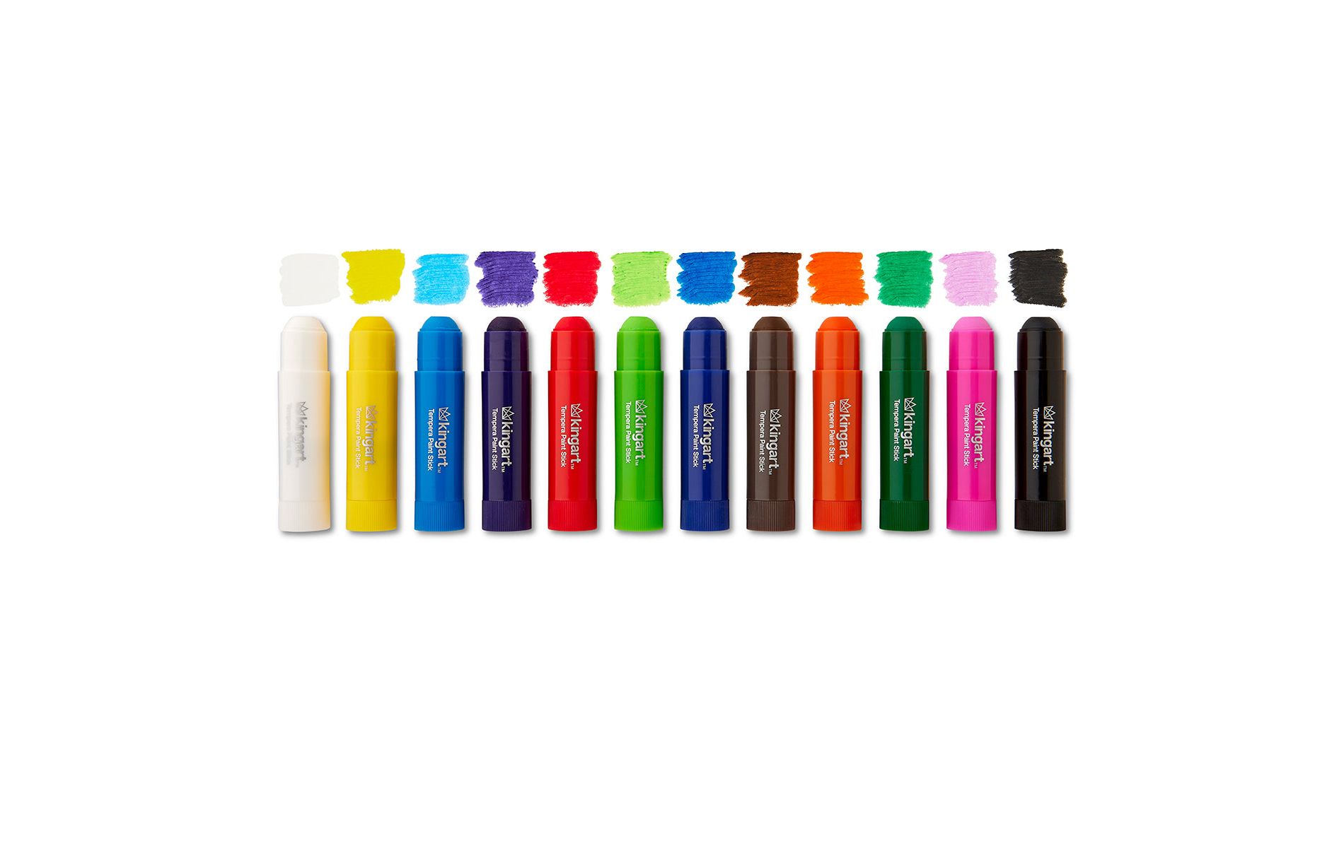 KINGART Tempera Paint Sticks, 12 Colors