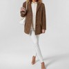 Coolmee Women's Faux Suede Leather Jackets Casual Cropped Coats Vintage Button Down Shackets - 3 of 4