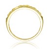 Guili Elegant Sterling Silver 14K Gold Plated 2-Row Modern Ring with Clear Cubic Zirconia for a Chic and Timeless Sparkling Design, Size 6, 7, and 8. - 2 of 3