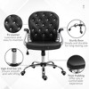 Lyngins Adjustable Height PU Leather Swivel Home Office Chair,Button Tufted Desk Chair with Padded Armrests for Work Study Vanity - 3 of 4