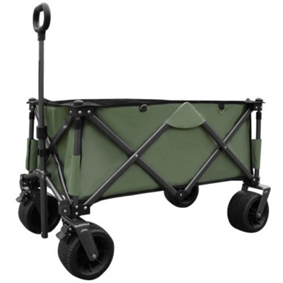FURNIinspire Outdoor Serving Carts Utility Park Garden Cart Tool Customized Color Folding Camping Trolley Outdoor Picnic, Green, 37.8"*21.2"*34.45"