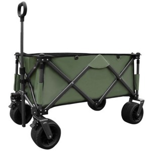 FURNIinspire Outdoor Serving Carts Utility Park Garden Cart Tool Customized Color Folding Camping Trolley Outdoor Picnic, Green, 37.8"*21.2"*34.45" - 1 of 4