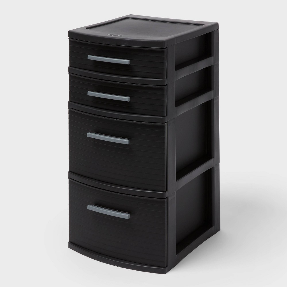Photos - Other Furniture 4 Drawer Medium Tower Black 1pc - Brightroom™