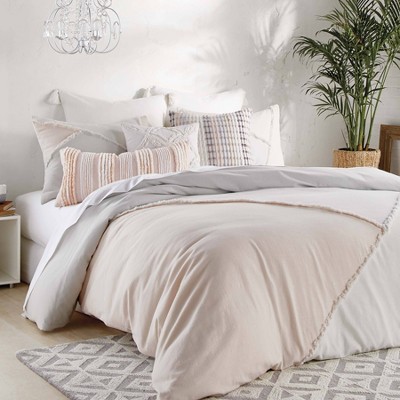 Blush and White Cotton King Comforter Set