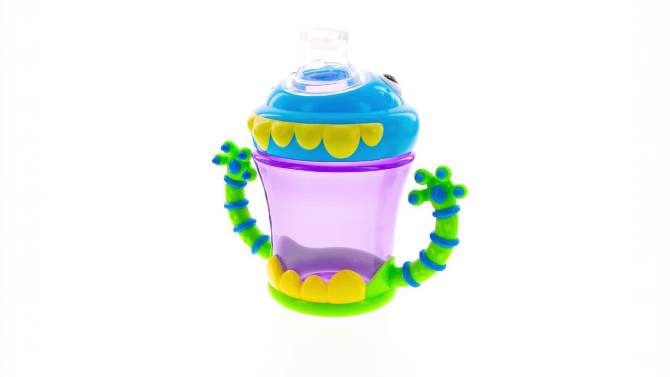 Nuby 2pc Monster Baby Feeding Set - Snack Keeper and 2 Handle Super Spout Trainer Cup - 8oz, 2 of 10, play video