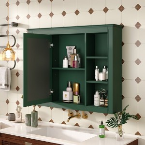 NicBex 35" Medicine Cabinet with Mirror,Over the Toilet Storage Cabinet,Wall Cabinet with 6 Open Shelves,Wall Mounted Bathroom Storage Cabinet - 1 of 4