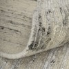 Ivory and Gray Abstract Hand Knotted Worn Faded Area Rug - 4 of 4
