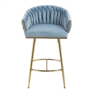 COWLOWN Luxury Velvet Counter Stool with Gold Base, Bar Stool for Kitchen Island & Home Decor - 1 of 4