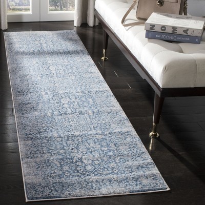 Vintage Blue Persian Hand-Knotted Synthetic Area Rug