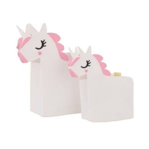 Little Love by NoJo White Unicorn Felt Storage Caddy 2pc - 1 of 4