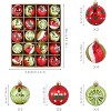 16pcs 2.36" Christmas Ball Decoration Set, Christmas Tree Ornaments, Suitable for Indoor/Outdoor Christmas Parties, Home Decorations, Red Gold White - 3 of 3