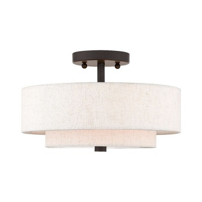 Claremont Transitional 2-Light Indoor/Outdoor Ceiling Mount in English Bronze