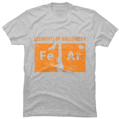 Men's Design By Humans Elements Of Halloween Tee (FeAr) Periodically By Luckyst T-Shirt