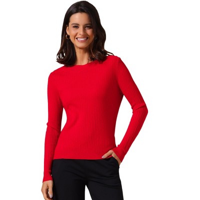 INSPIRE CHIC Women's Crew Neck Long Sleeve Casual Knit Casual Sweaters