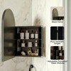 QingMoon Arched Bathroom Storage Cabinet, Metal Corner Cabinet in Wall with Mirror and Adjustable Glass Shelves for Small Spaces - 3 of 4
