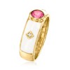 Ross-Simons 0.40 Carat Pink Topaz Ring With Diamonds and White Enamel in 18kt Gold Over Sterling - 3 of 4