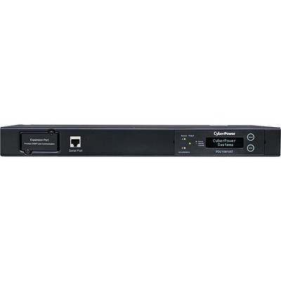 CyberPower PDU15M10AT Metered ATS PDU 120V 15A 1U 10-Outlets (2) 5-15P - 10 x NEMA 5-15R - 1U Horizontal Rackmount