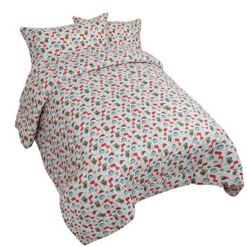 PiccoCasa Microfiber Kids Comforter Set Match 2 Pillow Covers Multicolor Full/Queen 3 Pcs