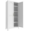 Modern Sideboard Decorative Storage Cabinet, 2 Shapely Doors Cabinet, CENGHU Buffet Cabinet, for Living Room, Kitchen, Bedroom, Hallway, White - 3 of 4