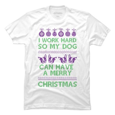 Men's Design By Humans Dog Christmas By AmberDawn888 T-Shirt