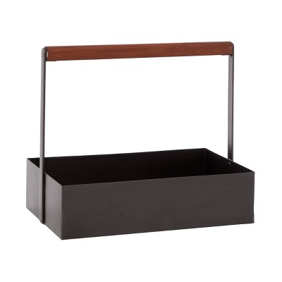 Farmhouse Metal Storage Basket Brown - Olivia & May