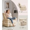 Swivel Electric Massage Chair Rocking Recliner Chair with Vibration & Heating, USB Power Glider, Overstuffed Faux Leather Lazy Sofa for Living Room - 2 of 4