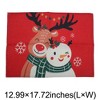 Unique Bargains Christmas Place Mats Linen Red White 13"x17.7" 2 Pcs - 3 of 4