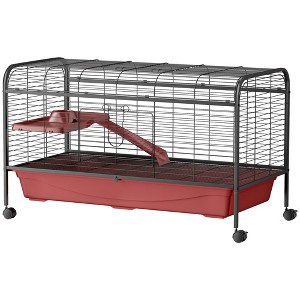 Skyzone 47" Small Animal Habitat for Rabbit/Guinea Pig/Chinchilla with Wheels, Ramp, Platform, - 1 of 4