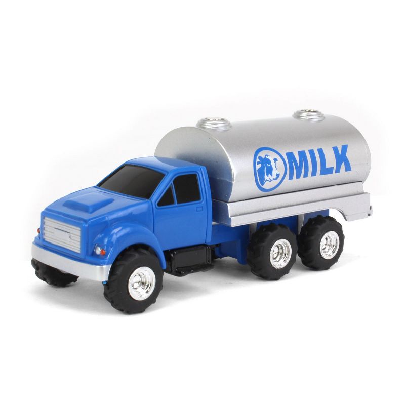 ERTL 1/64 Collect N Play Blue Tandem Milk Tank Truck, 47493, 1 of 5