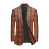 Cloudstyle Mens 2 PCS Plaid Suits Slim Formal Suit Checkered Holiday Blazer Jacket Pants - 4 of 4