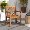 Tangkula 4 PCS Teak Wood Patio Dining Chair Outdoor Armchair w/ Slatted Seat & Solid Legs - 4 of 4