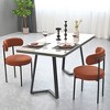 XIYUYEU Brown Boucle Dining Chairs, Mid-Century Modern Curved Backrest Chair, Round Upholstered Kitchen Chairs, Set of 2 - 4 of 4