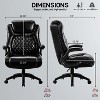 Big & Tall 400lb Ergonomic Leather Office Chair Executive Desk Chair Padded Flip Up Armrest Computer Chair Adjustable Height High Back-The Pop Home - 2 of 4