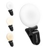 Insten Video Conference Lighting Kit, LED Mini Ring Lights Clip on (Small, Thumb Size Clip) for Phone & Tablet, Dimmable, Button Control - 3 of 4