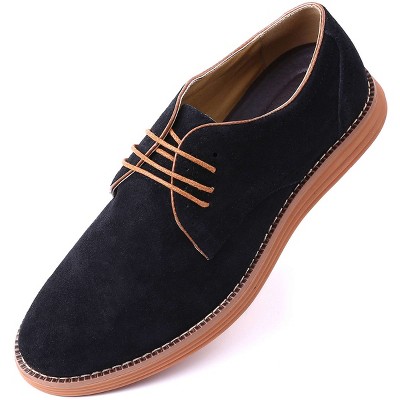 Mio Marino - Men's Elegant Suede Oxford Shoes - Midnight Black, Size: 7 ...