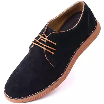 Mio Marino - Men's Classic Suede Oxford Shoes - Dark Brown, Size: 7 ...