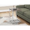 Monarch Specialties Accent Table, C-shaped, End, Side, Snack, Living Room, Bedroom, Brown Laminate, Chrome Metal, Contemporary, Modern - 2 of 4