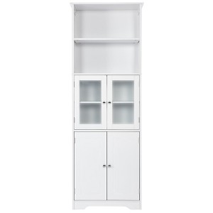 Ridstar 64 in. H White Bathroom Storage Cabinet with Shelves and Doors - 1 of 4