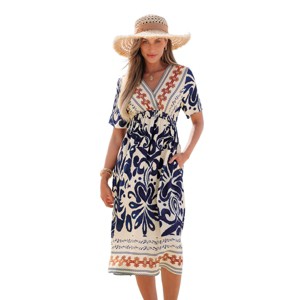 Women's Boho Chic Printed Beach Maxi Dress - Cupshe - 1 of 4