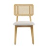 HOMLUX Set of 2 Rattan and Oak Dining Chairs with Ash Wood Legs includes Rubber Floor Protectors - 4 of 4
