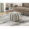 Modern Square Pouf Multi-Color Jacquard Fabric Upholstered Ottoman, Non-Slip Floor Pouf, Bean Bag Chair, 1pc Sitting Pouf - 4 of 4