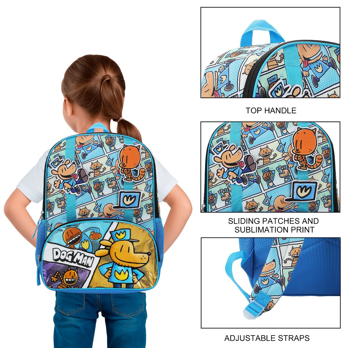 Dog Man 16" Kid's Backpack For School And Travel - thumbnail 4