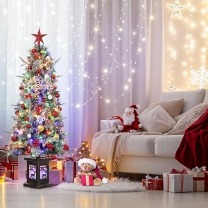 GustoWave 4.5-Foot Tall Christmas Tree,Two-Color switchable,with Snowflake Berries, Perfect Christmas Decoration fo Living Room, Holiday Party - 1 of 4