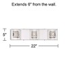 Possini Euro Design Wrapped Wire Modern Wall Light Chrome 22" Fixture Clear Glass Cylinder Shade for Bedroom Bathroom Vanity Reading Living Room House - 4 of 4