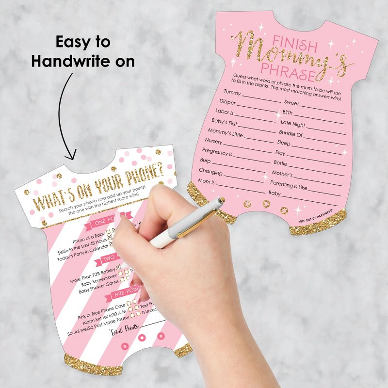 Big Dot of Happiness Little Princess Crown - 2-in-1 Pink and Gold Princess Baby Shower Cards - Activity Duo Games - Set of 20, 3 of 9